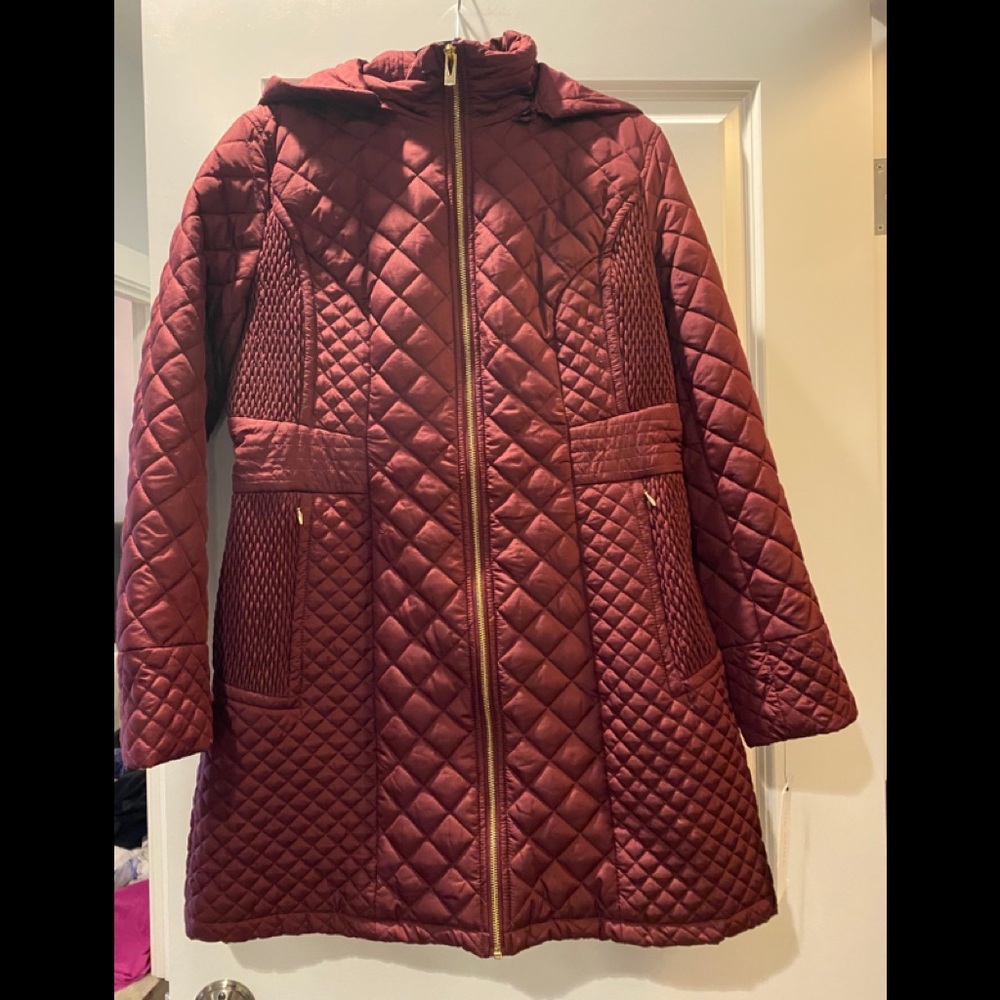 Via Spiga Burgundy Puffer Jacket